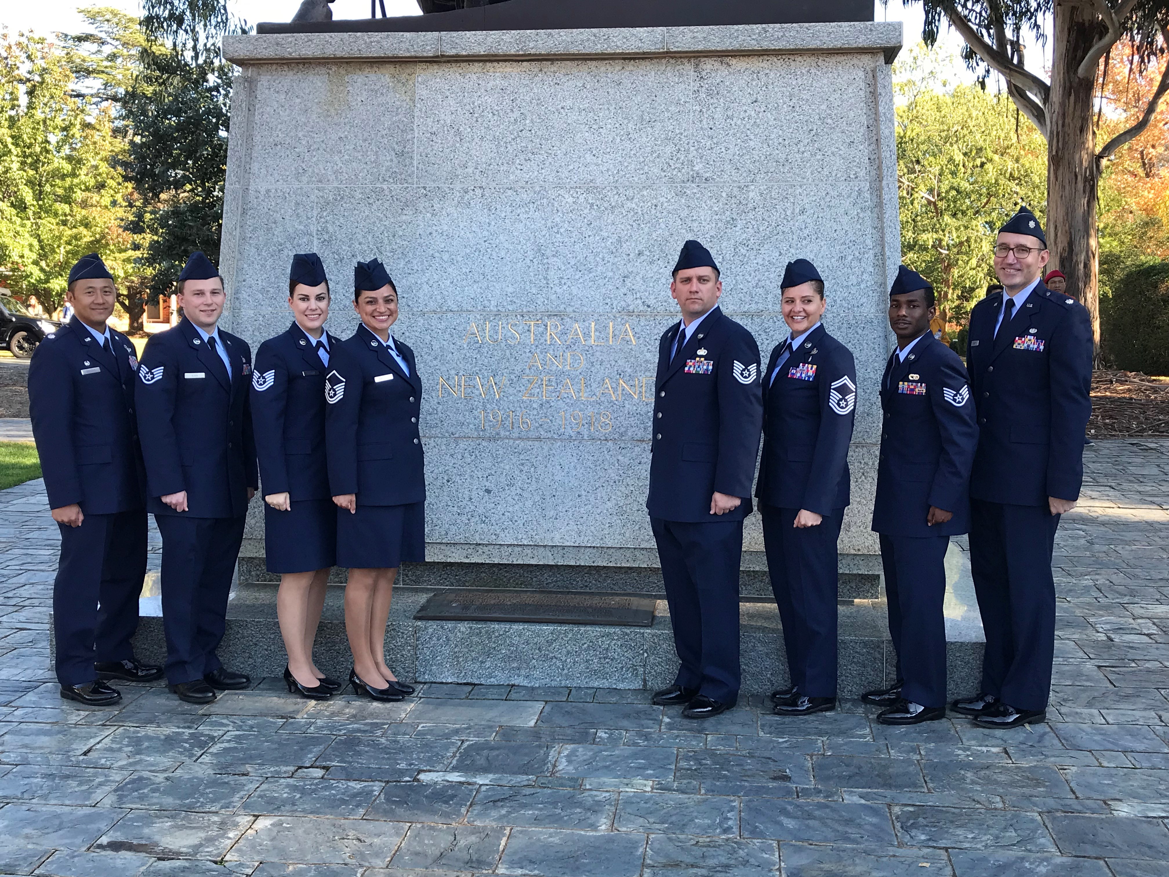 USAF Service members pose as group for photo