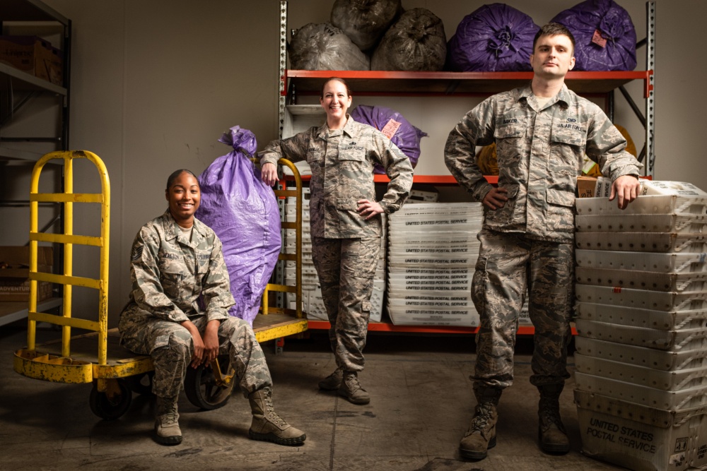 U.S. Air Force Airmen stand together for a photo